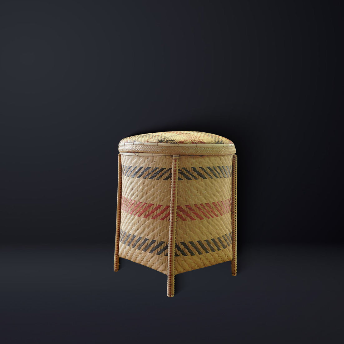 Medium Indigenous Trunk Basket in Natural Arumã Fiber - Baniwa Ethnicity