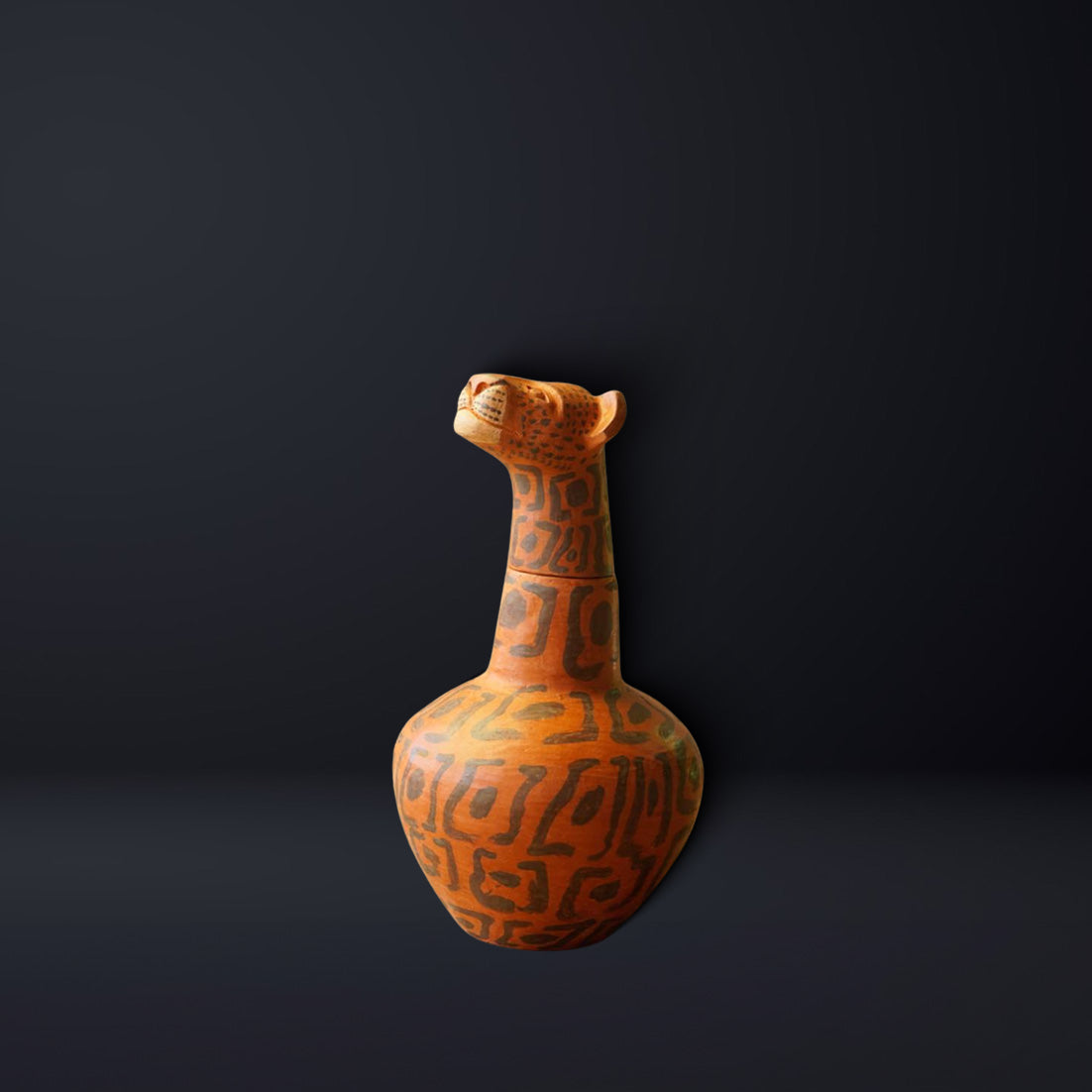 Indigenous Jaguar Ceramic Water Jug - Xakriabá Ethnicity